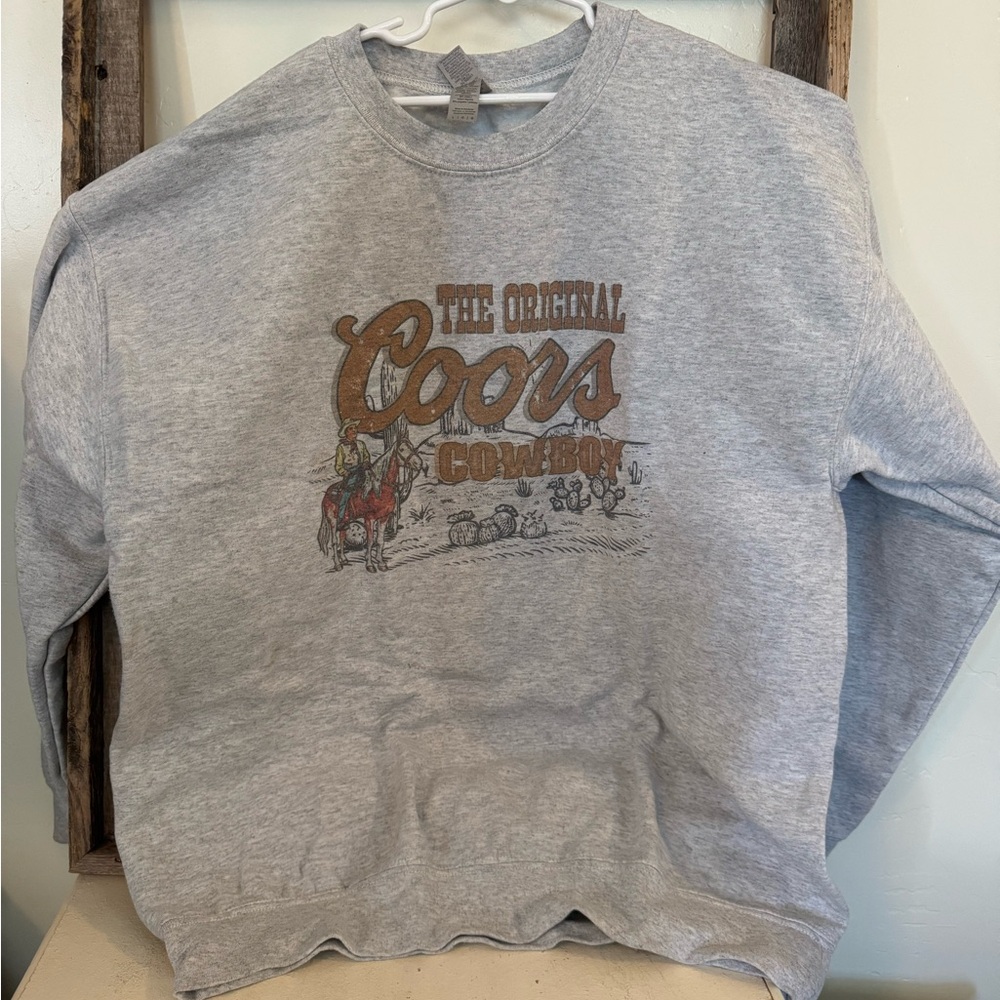 Gildan Light Gray Coors Cowboy Sweatshirt